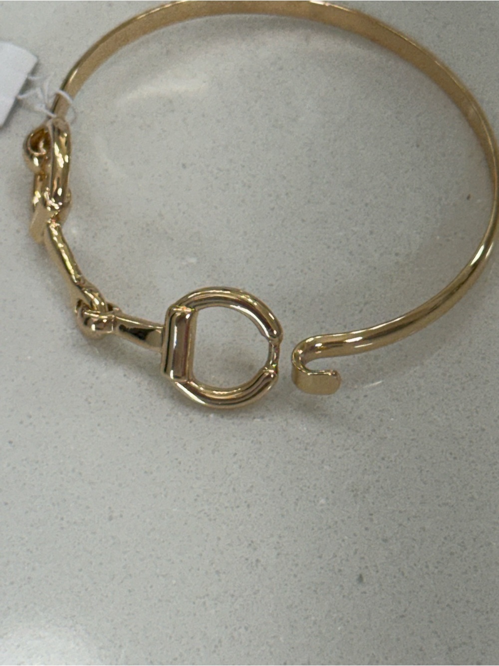 Gold Horsebit Link Bangle Bracelet - True to Form NIB - Picture 4 of 9